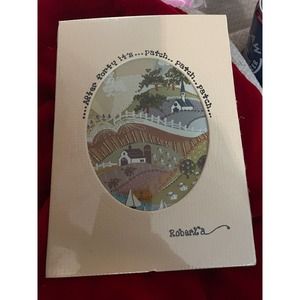 Vtg Roberta McDowell Art Photo Print Matted Boho Patchwork After Forty #169 5x7